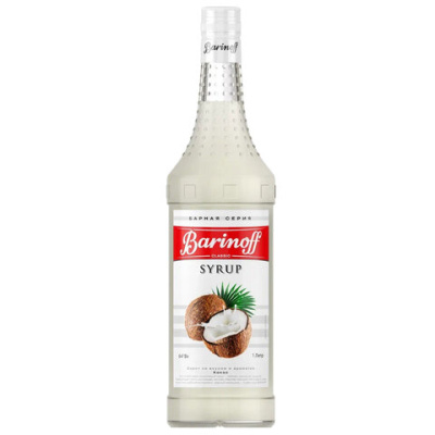 Сироп BARINOFF "Кокос", 1 л, стеклянная бутылка