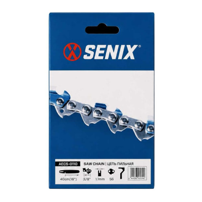 Цепь пильная SENIX 16” (40 см), шаг 3/8”, паз 1,1 мм, 56 звеньев
