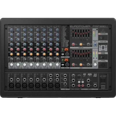 Микшер-усилитель Behringer PMP1680S, 2х600Вт 4 Ом, 12 каналов, эквалайзер