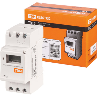 Электронный таймер TDM ELECTRIC ТЭ15-1мин/7дн-16on/off-16А-DIN
