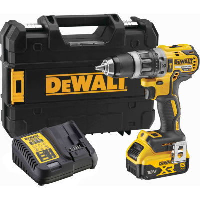 Дрель-шуруповерт Dewalt DCD796P1, 18 В, 2000 об/мин, 34000 уд/мин, с АКБ 5 Ач и ЗУ, в кейсе TSTAK