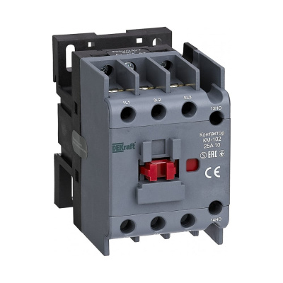 Контактор DEKraft КМ-102, 1НО+1НЗ, 3 Р, 25 А, 230 В