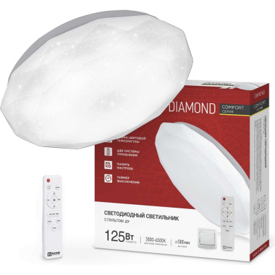 Светильник светодиодный IN HOME COMFORT DIAMOND 125Вт 230В 3000-6500K 10000Лм 500x105мм с пультом ДУ