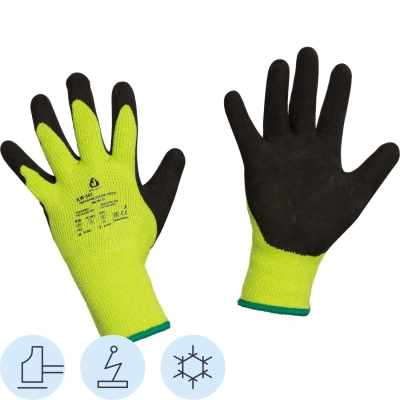 Перчатки трикотаж ут.с латекс. JetaSafety JLW-501 Viking Frost зел-черн р.L