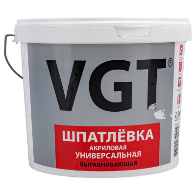 Универсальная акриловая шпаклевка 7,5 кг для наружних и внутренних работ VGT
