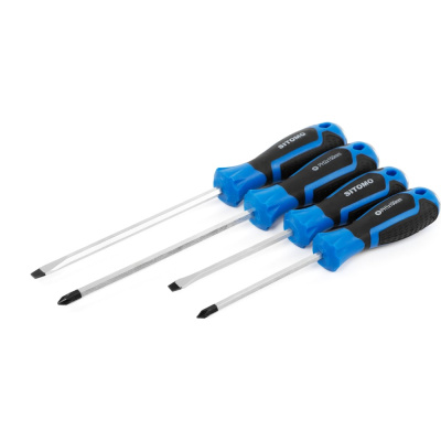 Набор отверток усиленных SITOMO 4шт. (PH1x100, PH2x150, SL5x100, SL6x150) CrV