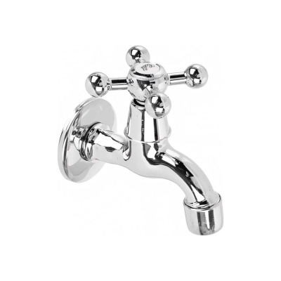 Водоразборный кран FRESSO короткий излив, вентильный, с аэратором, 1/2", цинк