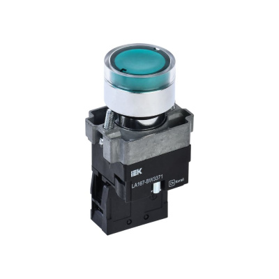 Кнопка IEK LA167-BW3371 d=22мм RC 1NO с подсветкой, зеленая