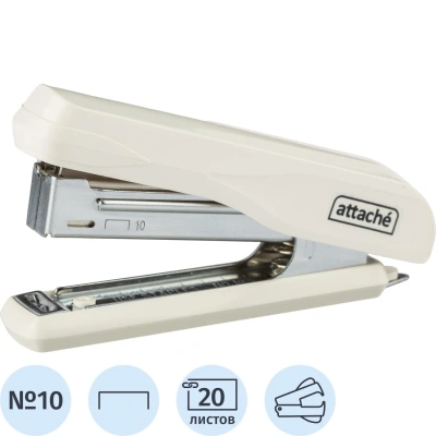 Степлер Attache PSW1020 (№10) до 20 лист., пластик/металл, белый