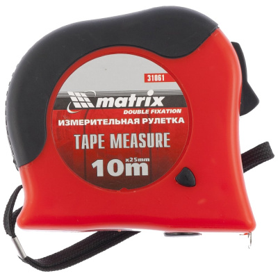Рулетка 10 м х 25 мм Double fixation MATRIX
