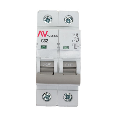 Автоматический выключатель EKF AV-6, 2P, 32A, 6kA, AVERES, SQ