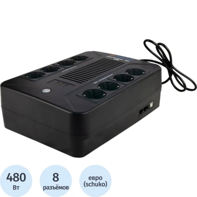 ИБП Энергия Комфорт 800 USB, лин.-инт., 800ВА/480Вт, 4+4 EURO (Е0201-1004)