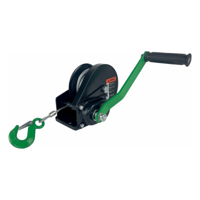 Лебедка ручная барабанная с тормозом HITCH HWB 500 кг канат 10 м