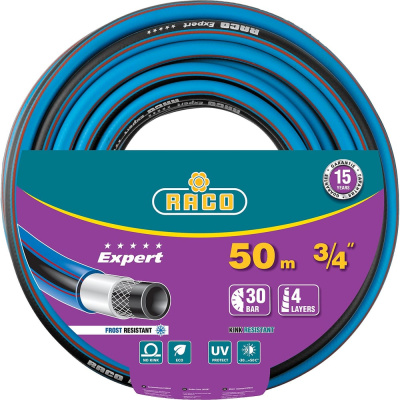 Поливочный армированный 4-х слойный шланг Raco Шланг EXPERT3/4"x50м