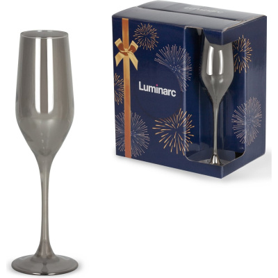 Набор бокалов для шампанского LUMINARC СЕЛЕСТ сияющий графит, 6 шт, 160 мл P1564