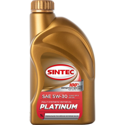 Моторное синтетическое масло Sintec PLATINUM SAE 5W-30 API SN, ILSAC GF-5