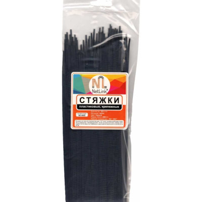 Хомут Netlink nylon 5x400 мм 100 шт черный морозостойкий