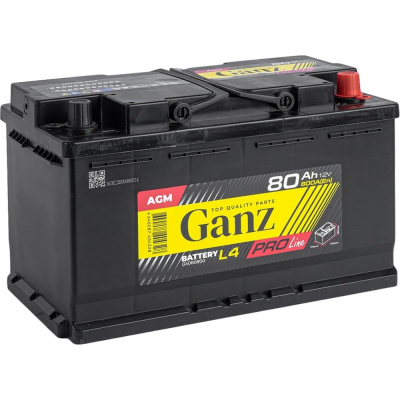 Аккумулятор Ganz PRO-Line AGM 80 А/ч обратный R+ 315x175x190 L4 EN 800 А