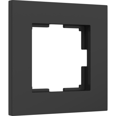 Рамка из пластика на 1 пост Slab черный софт WERKEL