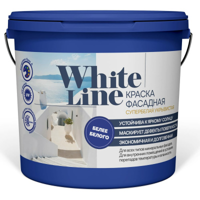Фасадная краска White Line (супербелая; 25 кг)