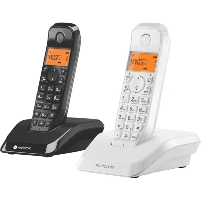 Радиотелефон MOTOROLA S1202 2 трубки набор черный/белый