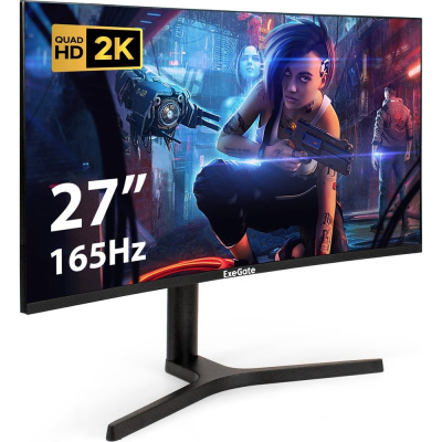 Монитор ExeGate изогнутый игровой 165 Гц 27" Combat EC2700TA VA Curved R1500 LED Grade A+, 2K, 2560x1440 165Гц WQHD