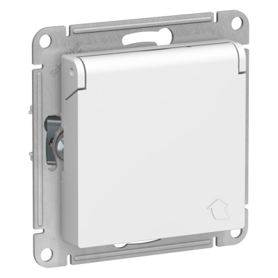 Механизм розетки Systeme Electric Atlasdesign лотос с заземлением со шторками с крышкой, 16а, ip20