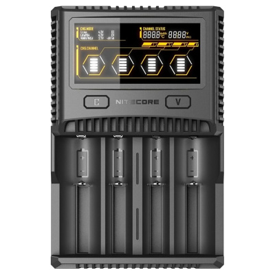 Зарядное устройство Nitecore SC4 18650/16340 на 4АКБ Intellicharge V2 Совместим с Li-ion и Ni-MH/Ni-Cd аккумуляторами с