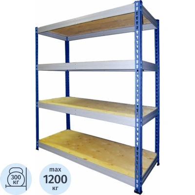 Стеллаж металлический MZ_МКФ18614-2.0 груз. 4 полки 1830х610х2000