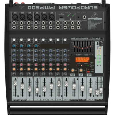 Микшер-усилитель Behringer PMP500, 2х250Вт, 12 каналов, процессор эффектов