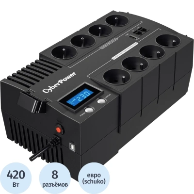 ИБП CyberPower BR700ELCD, Line-Interactive, 700VA/420W, 8 Schuko