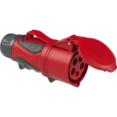 Кабельная розетка PCE 32А 400V 3P+N+E IP44 GRIP 2253-6 на мощность 32 ампера трехфазной сети