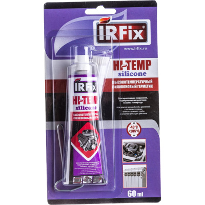 Высокотемпературный силиконовый герметик IRFIX HI-TEMP красный, 60 мл