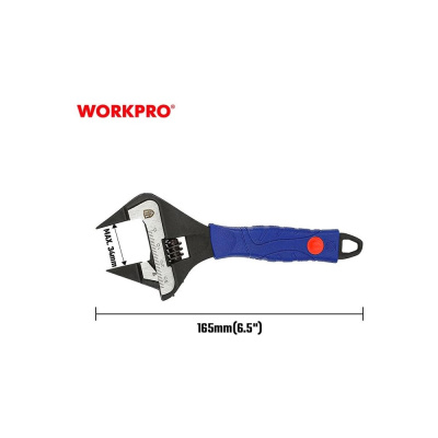 Ключ разводной Workpro PRO CR-V, 165мм, с тонкими губками