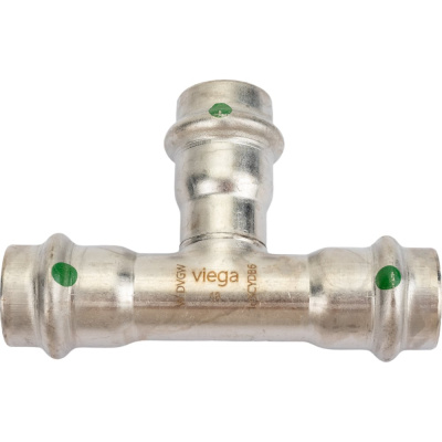 Тройник Viega Sanpress Inox с SC-Contur, нержав.сталь, 18 мм