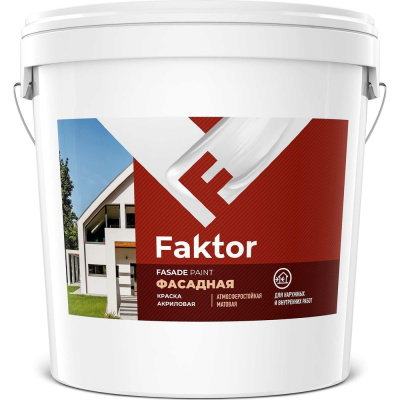 Краска ЯРОСЛАВСКИЕ КРАСКИ FAKTOR фасадная белая, ведро 28 кг О05368
