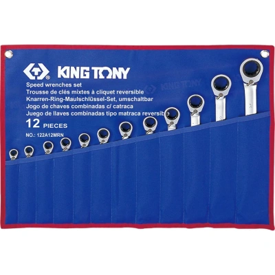Набор ключей комбинированных трещот, 8-24мм, 12 пр. KING TONY 122A12MRN