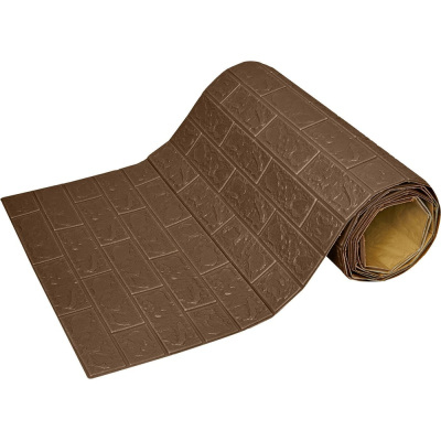 Мягкая самоклеящаяся 3D панель LAKO Кирпич (кофе; рулон; 70x600 см)