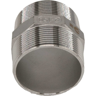 Ниппель резьбовой NEWKEY нержавеющая сталь AISI304 DN50 (2), (CF8), PN16 NK-NM50/4