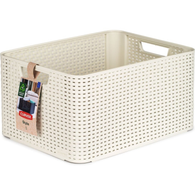 Корзина CURVER rattan style box l кремовая 03616-885