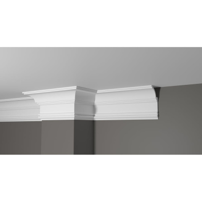 Карниз потолочный ударопрочный влагостойкий под покраску Decor-Dizayn 120x60x2000мм DD517 из полистирола высокой