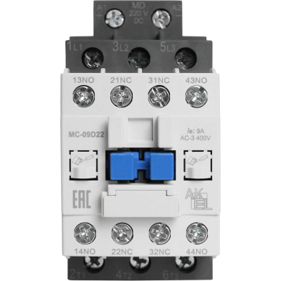 Контактор магнитный AKEL BA47 MC-09D22MD 3P