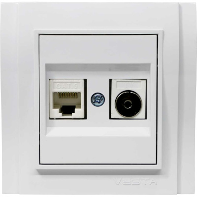 Розетка Metronex Electric Verona для LAN+TV двойная