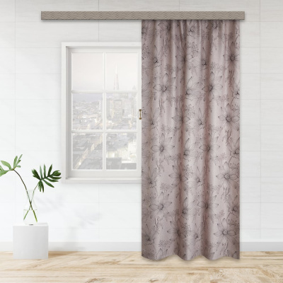 Портьерная штора witerra ромашки блэкаут кофе с молоком 135x260 см 1 шт