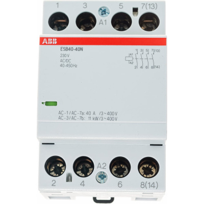 Модульный контактор ABB 40А АС-1, 4НО, катушка 230В AC/DC