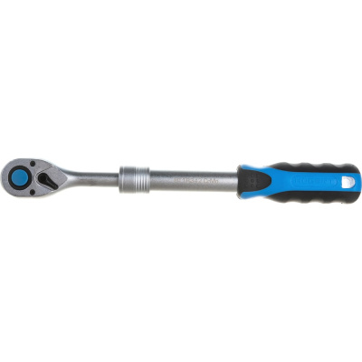 HOEGERT TECHNIK Трещотка телескопическая 1/2" с кнопкой, 72 зубца