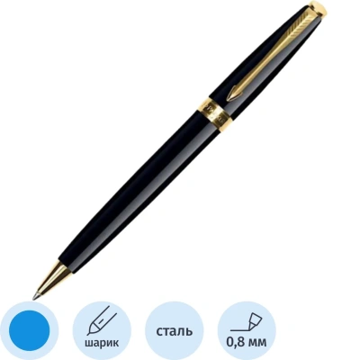Ручка шариковая Parker Fusion Laque Black GT 1,0мм,поворотн,син,9000034436