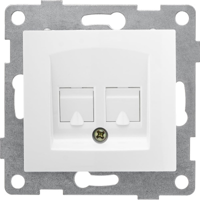 Механизм компьютерной и телефонной розетки GUSI ELECTRIC Bravo RJ45, RJ12, СУ, белый С10КТ-001