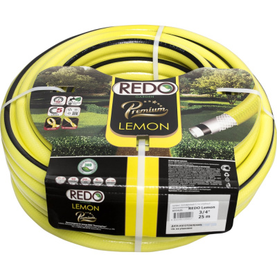 Поливочный армированный шланг REDO Premium Lemon ATS пятислойный, 3/4", 25 м