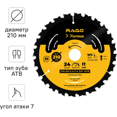 Пильный диск RAGE Furious 594234